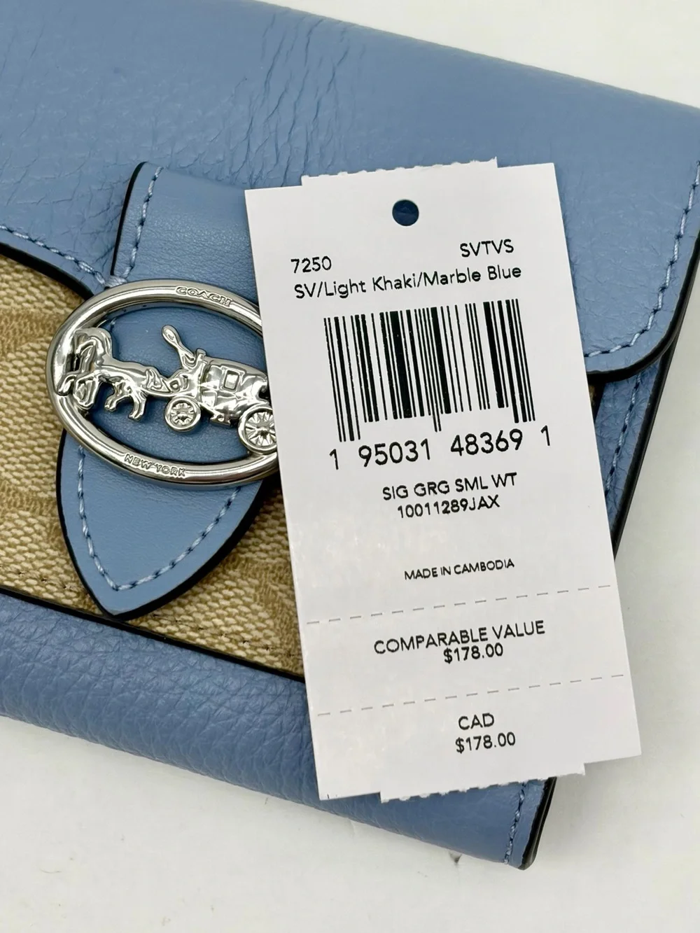 COACH GEORGIE SMALL WALLET IN SIGNATURE CANVAS NWT